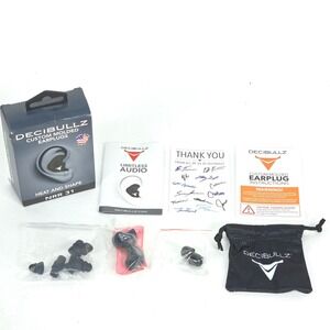 Decibullz Custom Molded Earplugs Black Heat Shape NRR‎ 31db Hearing Protection
